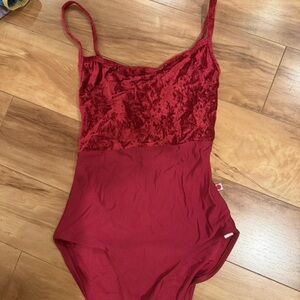 Yumiko Red Velvet Bodysuit